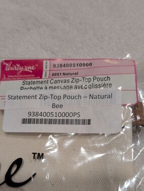 thirty-one Natural Canvas Zip-Top Pouch in Beige